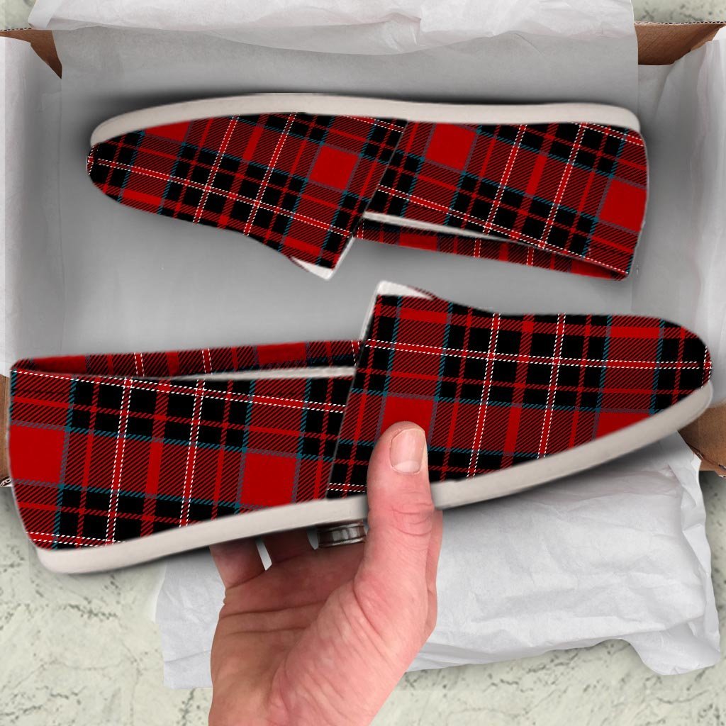 Tartan Red Plaid Canvas Shoes-grizzshop