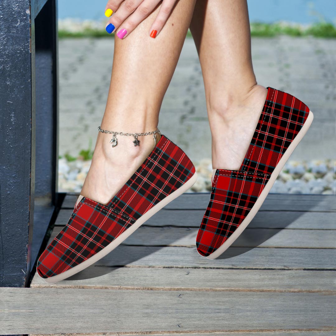 Tartan Red Plaid Canvas Shoes-grizzshop