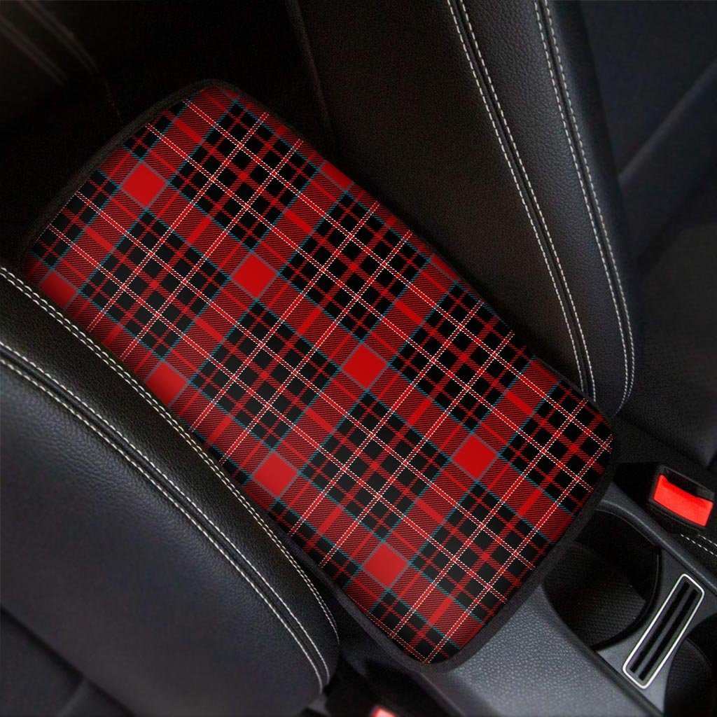 Tartan Red Plaid Car Console Cover-grizzshop