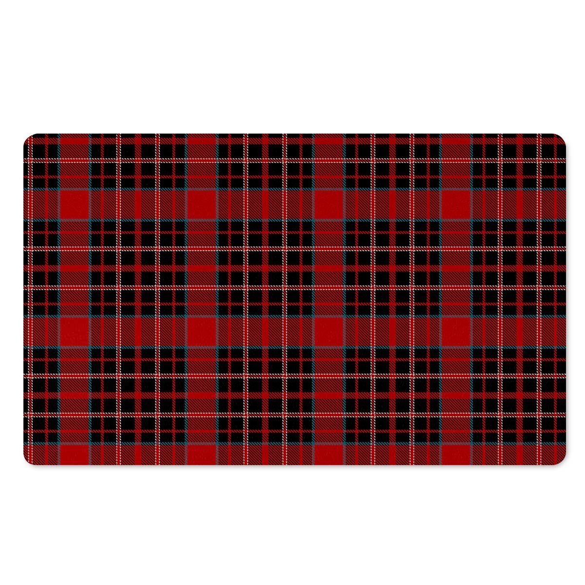 Tartan Red Plaid Door Mat-grizzshop