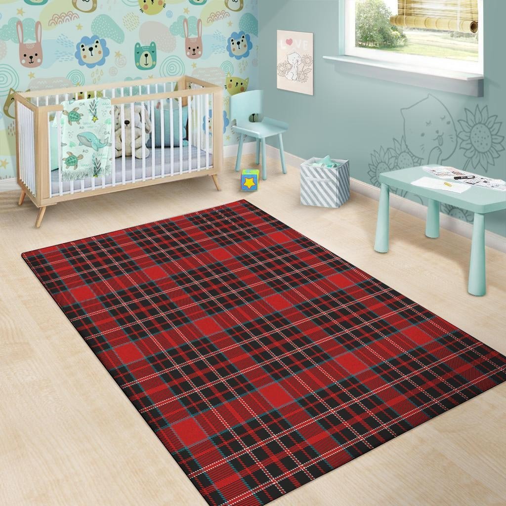 Tartan Red Plaid Floor Mat-grizzshop