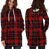 Tartan Red Plaid Hoodie Dress-grizzshop