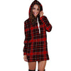 Tartan Red Plaid Hoodie Dress-grizzshop