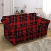 Tartan Red Plaid Loveseat Cover-grizzshop