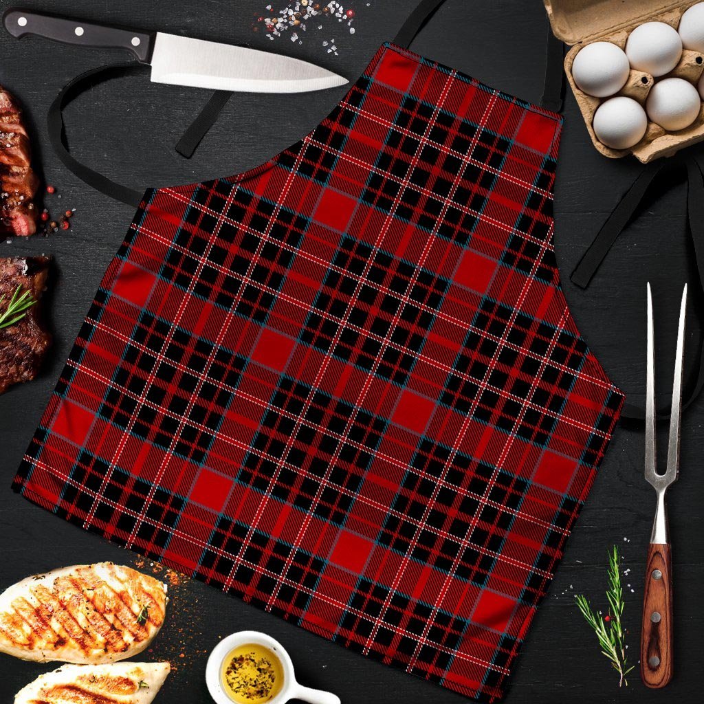 Tartan Red Plaid Men's Apron-grizzshop