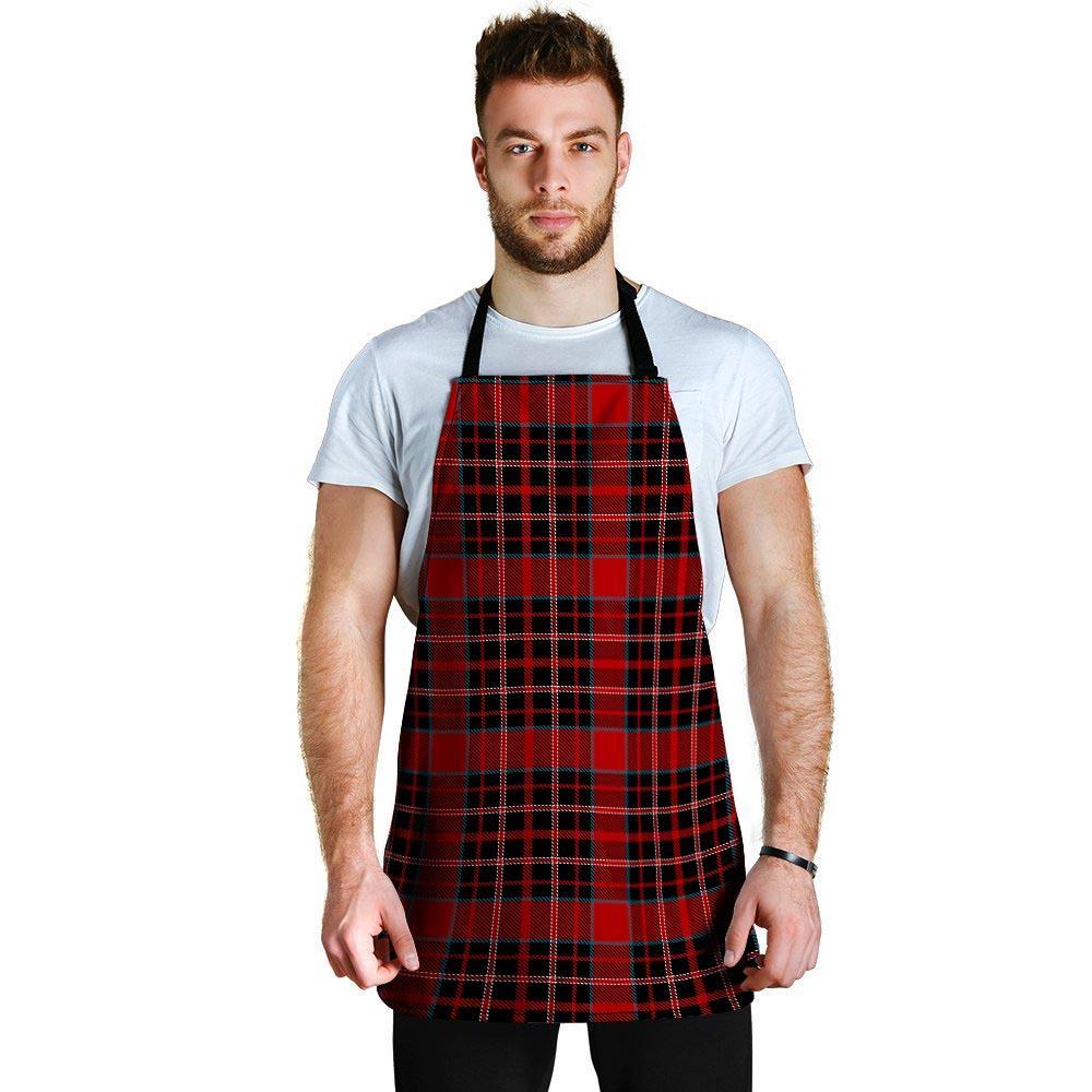 Tartan Red Plaid Men's Apron-grizzshop