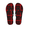 Tartan Red Plaid Men's Flip Flops-grizzshop