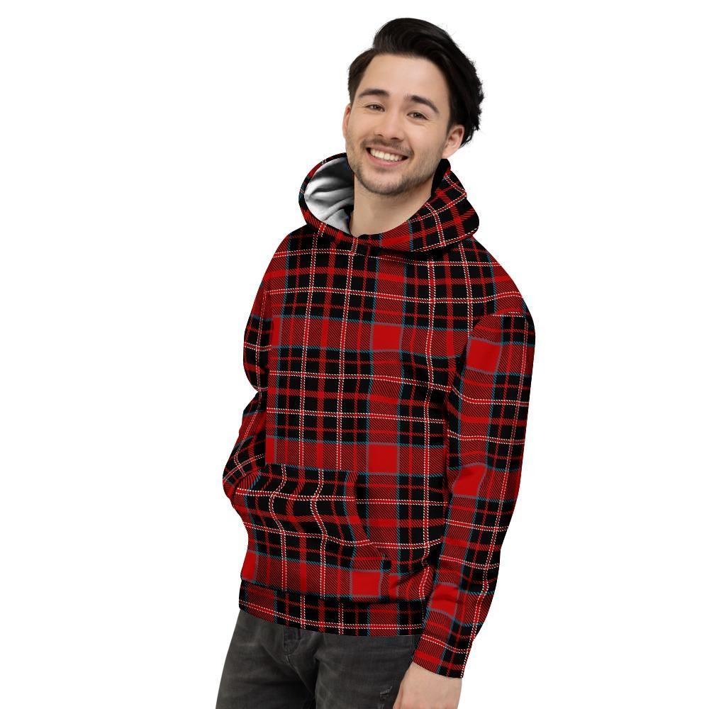 Tartan Red Plaid Men's Hoodie-grizzshop