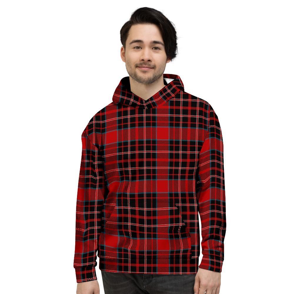 Tartan Red Plaid Men's Hoodie-grizzshop