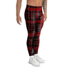 Tartan Red Plaid Men's Leggings-grizzshop