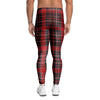 Tartan Red Plaid Men's Leggings-grizzshop