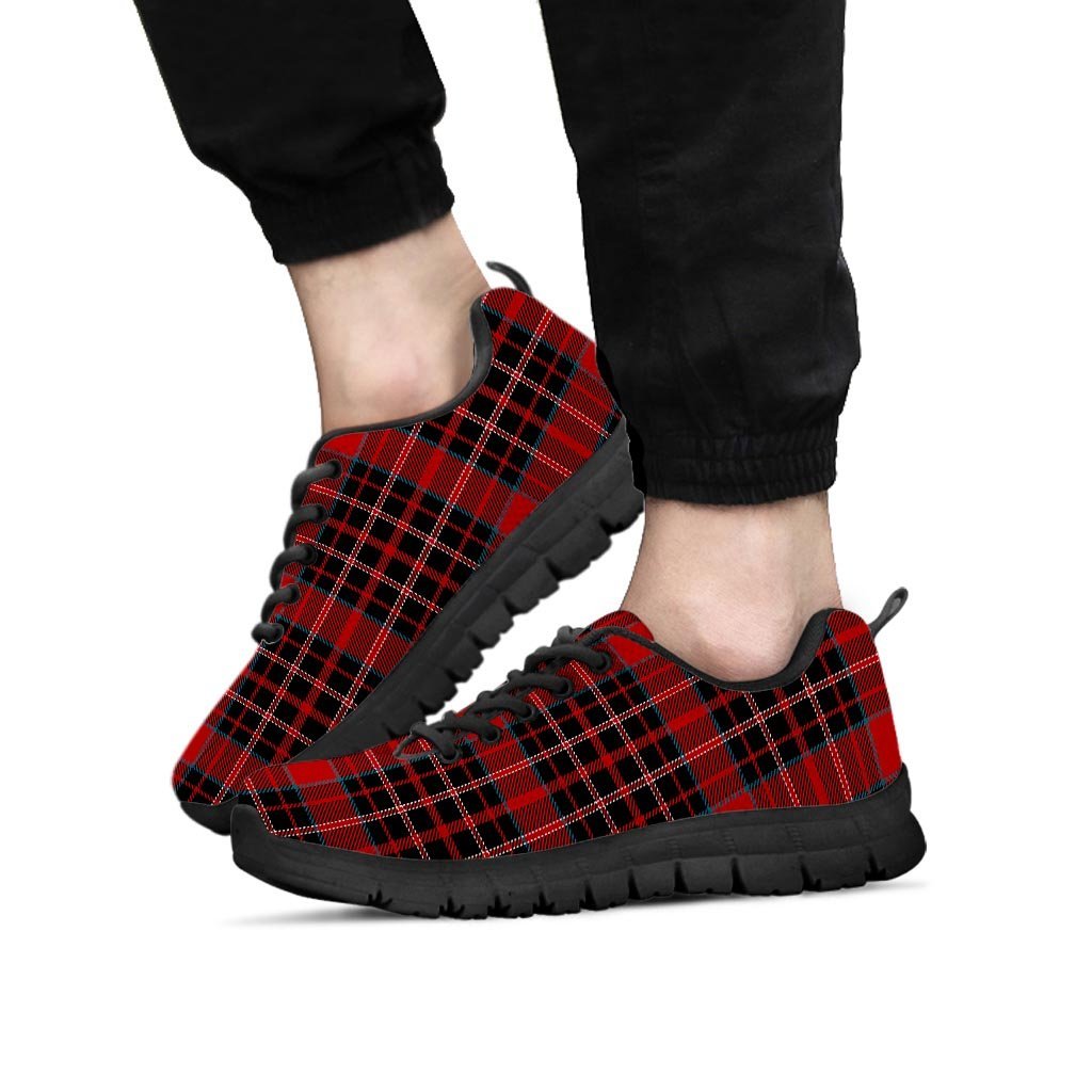 Tartan Red Plaid Men's Sneakers-grizzshop