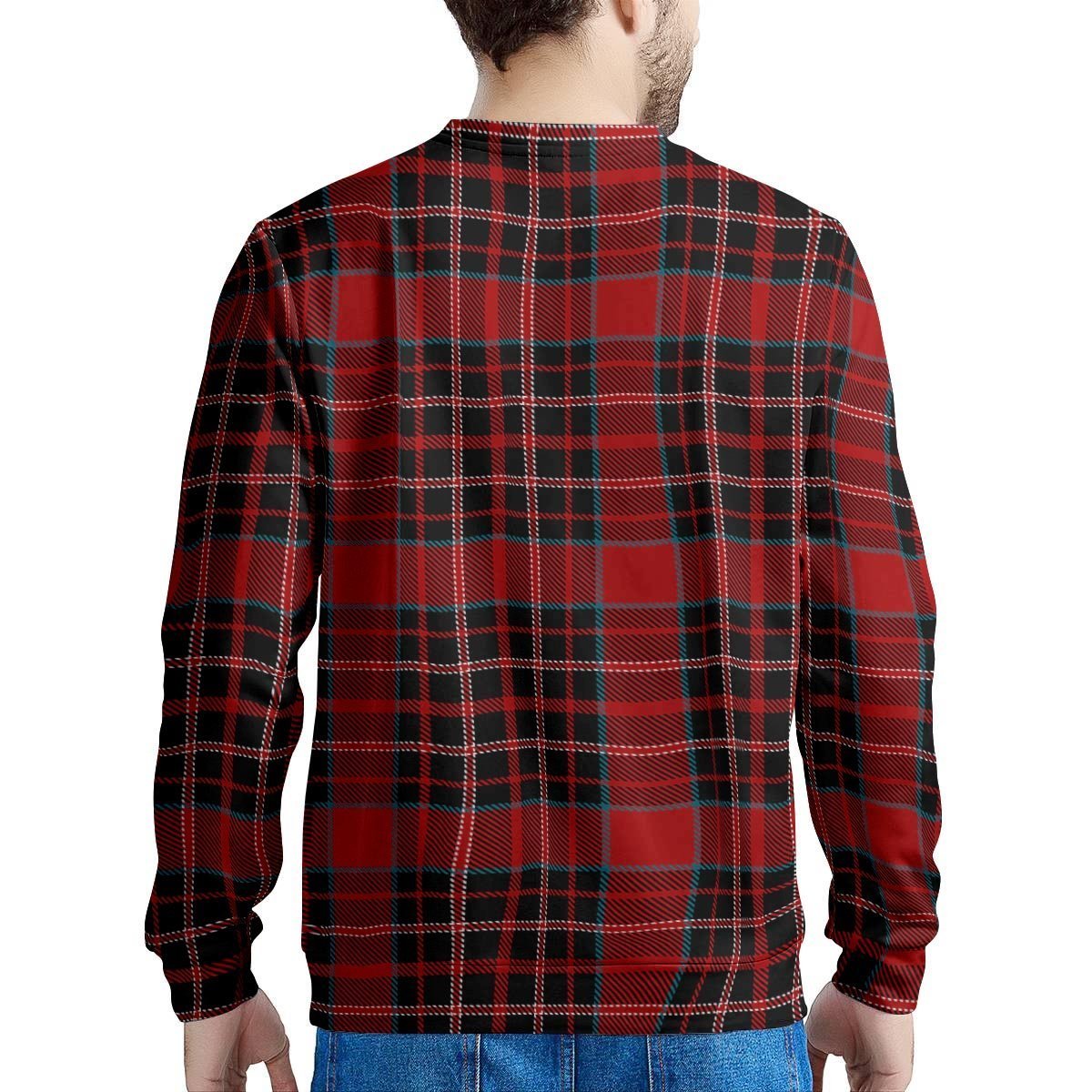 Tartan Red Plaid Men's Sweatshirt-grizzshop