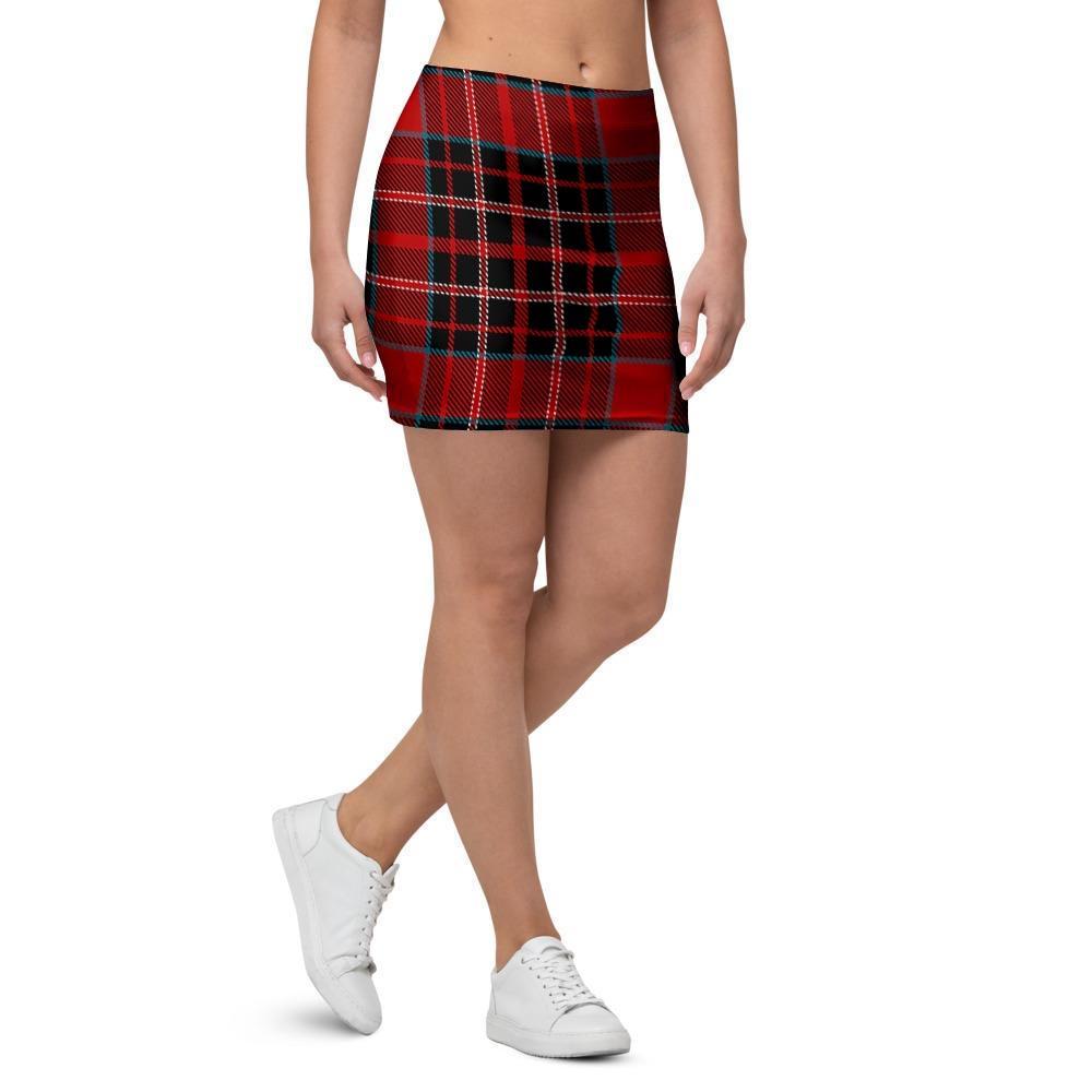 Tartan Red Plaid Mini Skirt-grizzshop