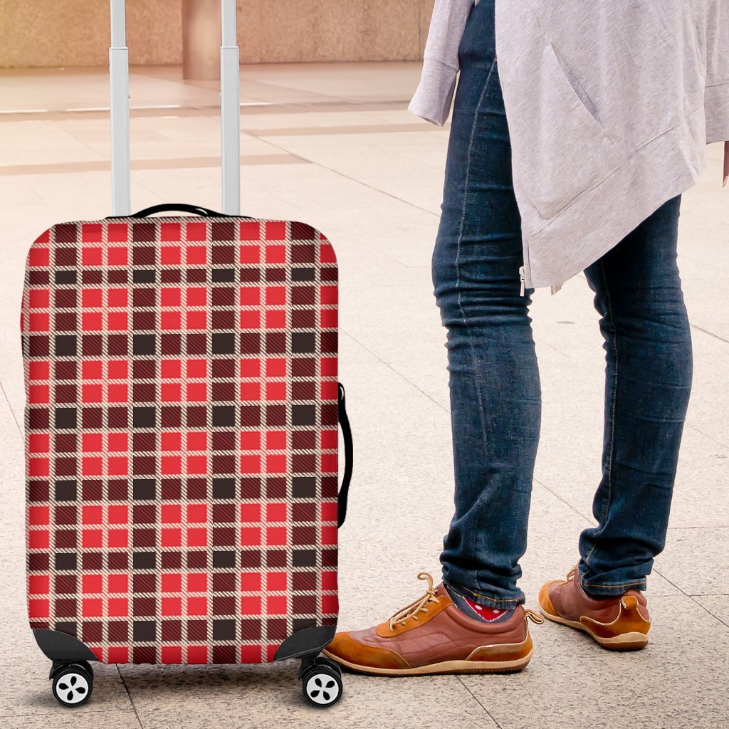 Tartan Red Plaid Scottish Royal Stewart Luggage Cover Protector-grizzshop