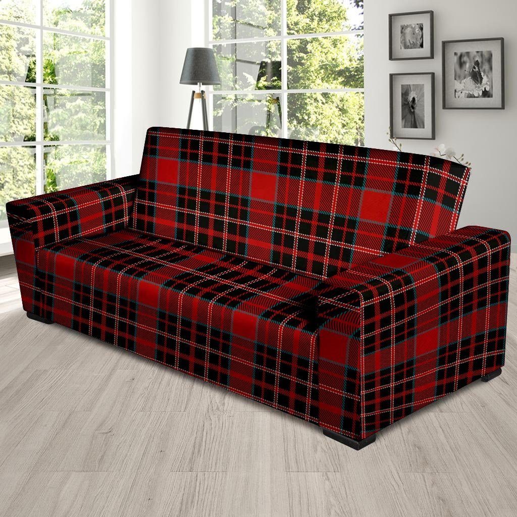 Tartan Red Plaid Sofa Cover-grizzshop