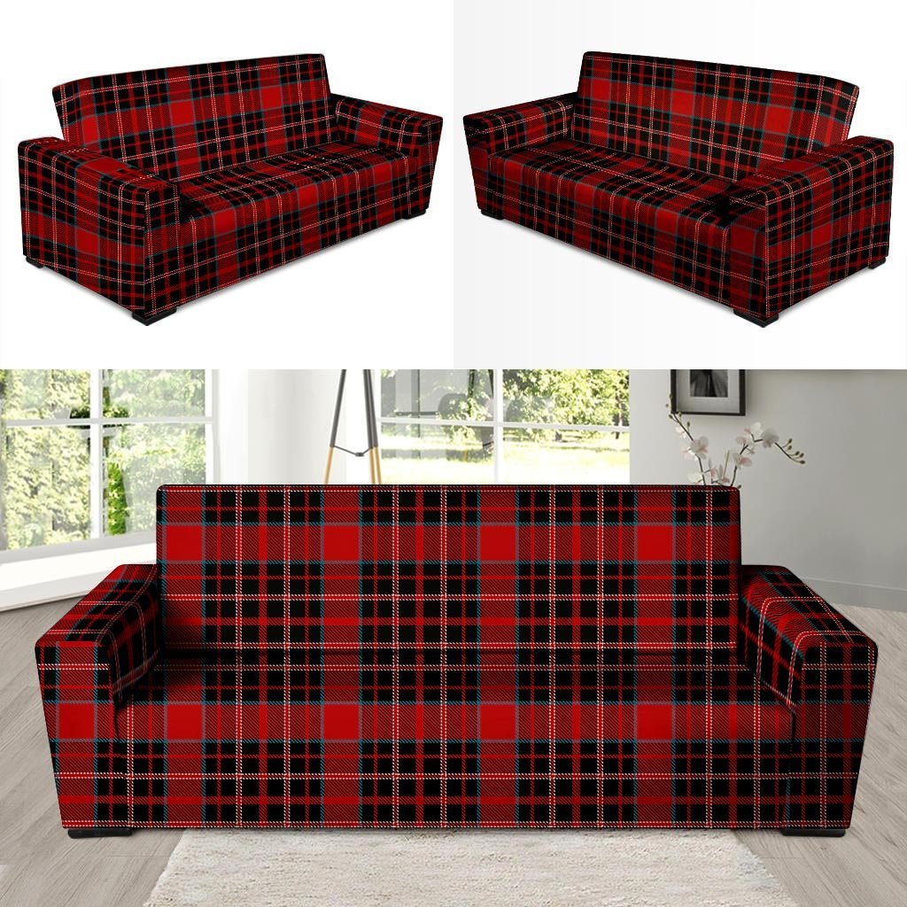 Tartan Red Plaid Sofa Cover-grizzshop