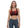 Tartan Red Plaid Sports Bra-grizzshop