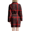 Tartan Red Plaid Women's Robe-grizzshop