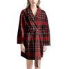 Tartan Red Plaid Women's Robe-grizzshop