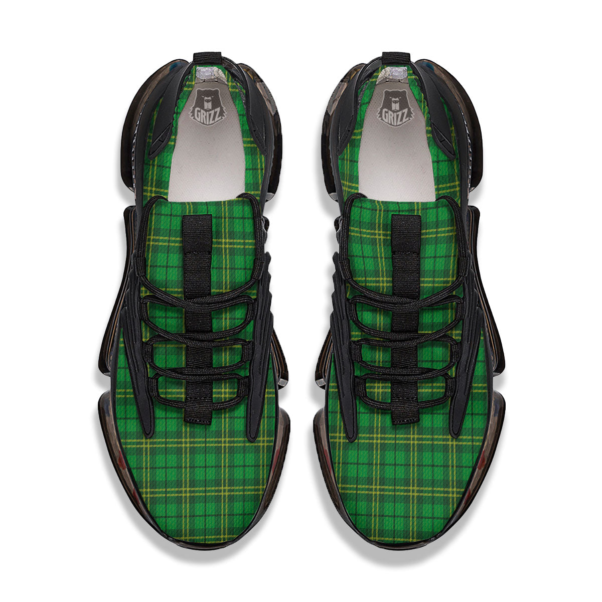 Tartan Saint Patrick's Day Print Black Gym Shoes-grizzshop