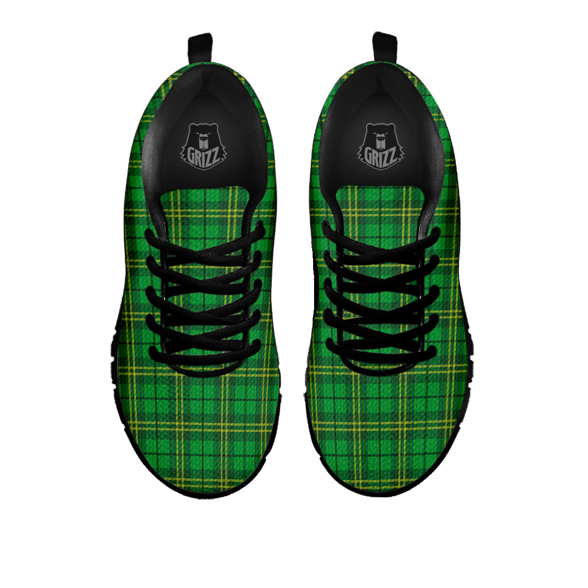 Tartan Saint Patrick's Day Print Black Sneaker-grizzshop