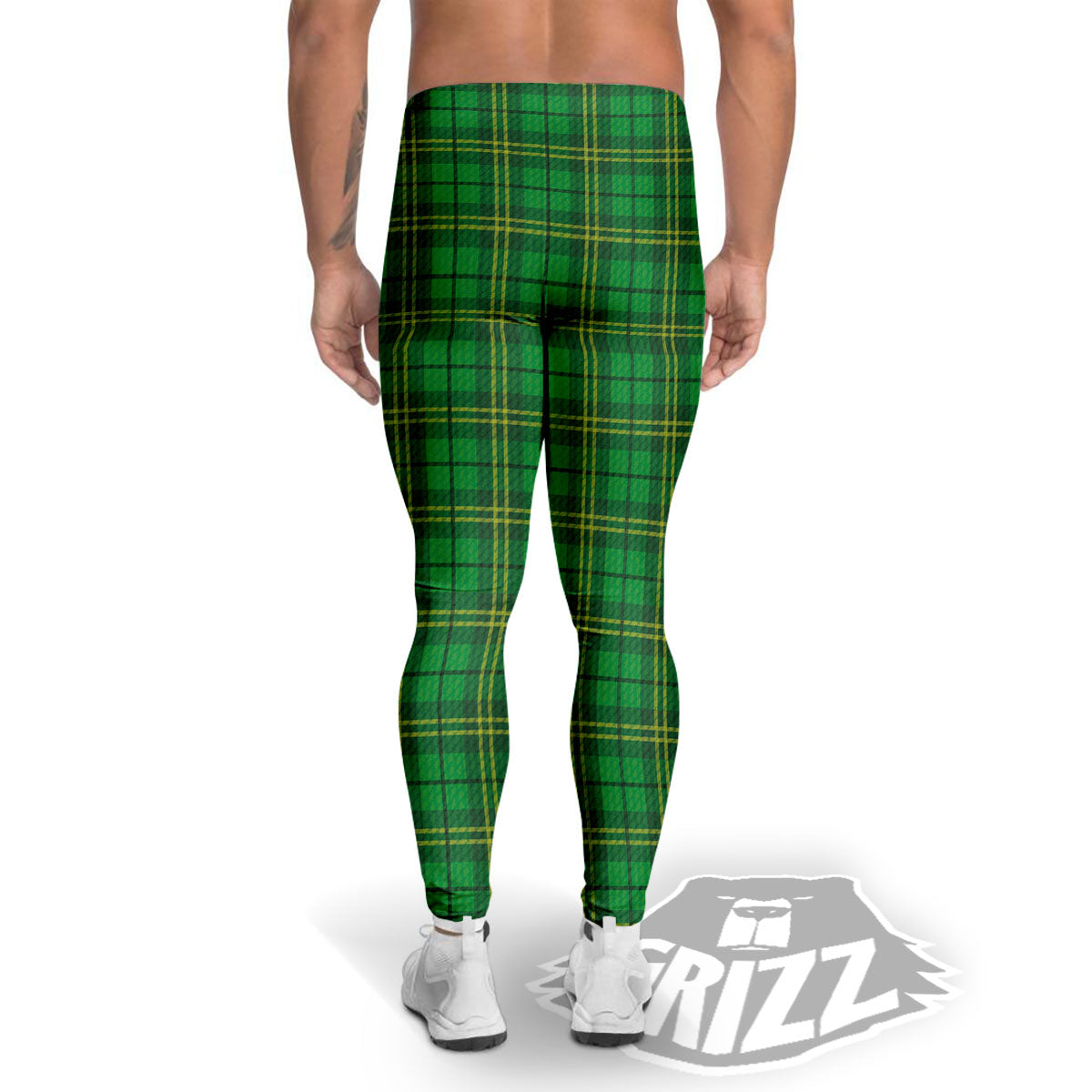 Tartan Saint Patrick's Day Print Men's Leggings-grizzshop