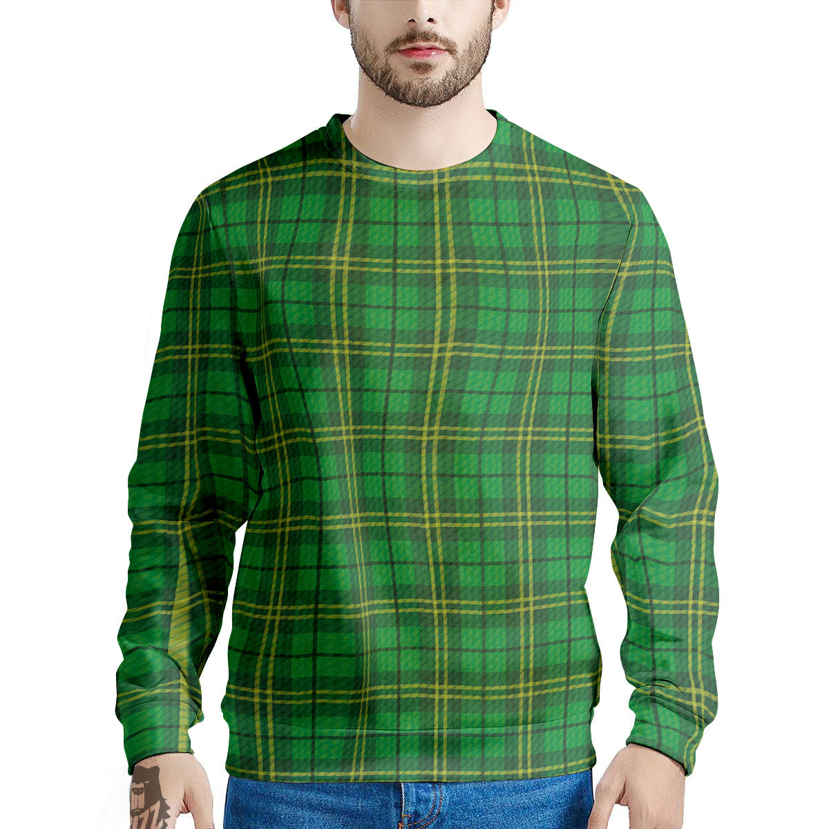 Tartan Saint Patrick's Day Print Men's Sweatshirt-grizzshop