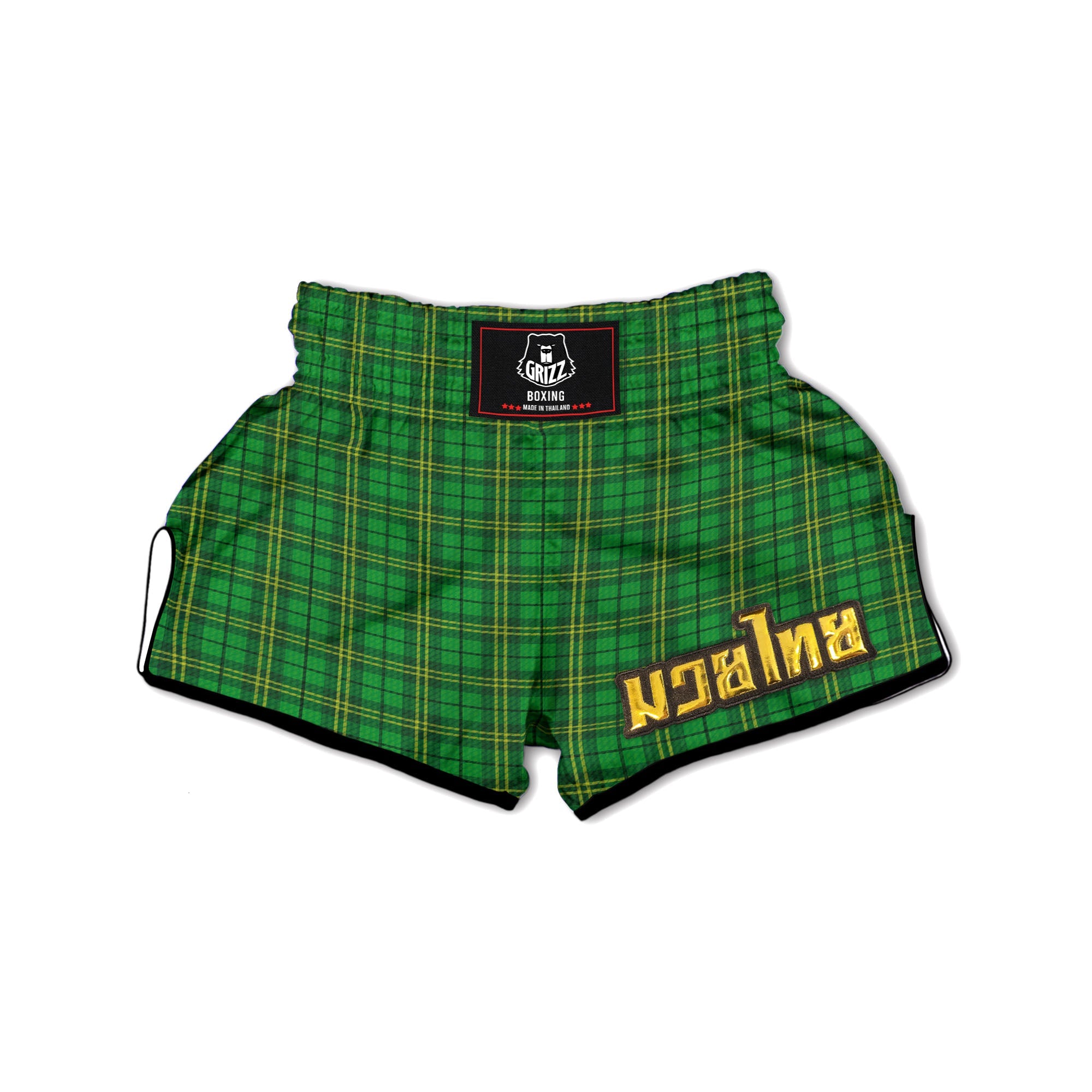 Tartan Saint Patrick's Day Print Muay Thai Boxing Shorts-grizzshop