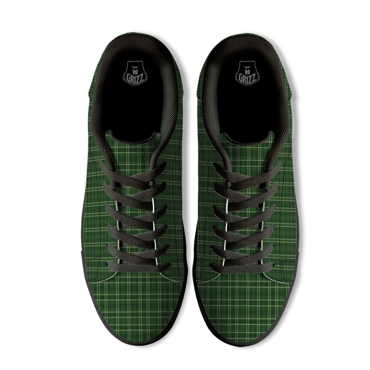 Tartan Saint Patrick's Day Print Pattern Black Low Top Sneakers-grizzshop