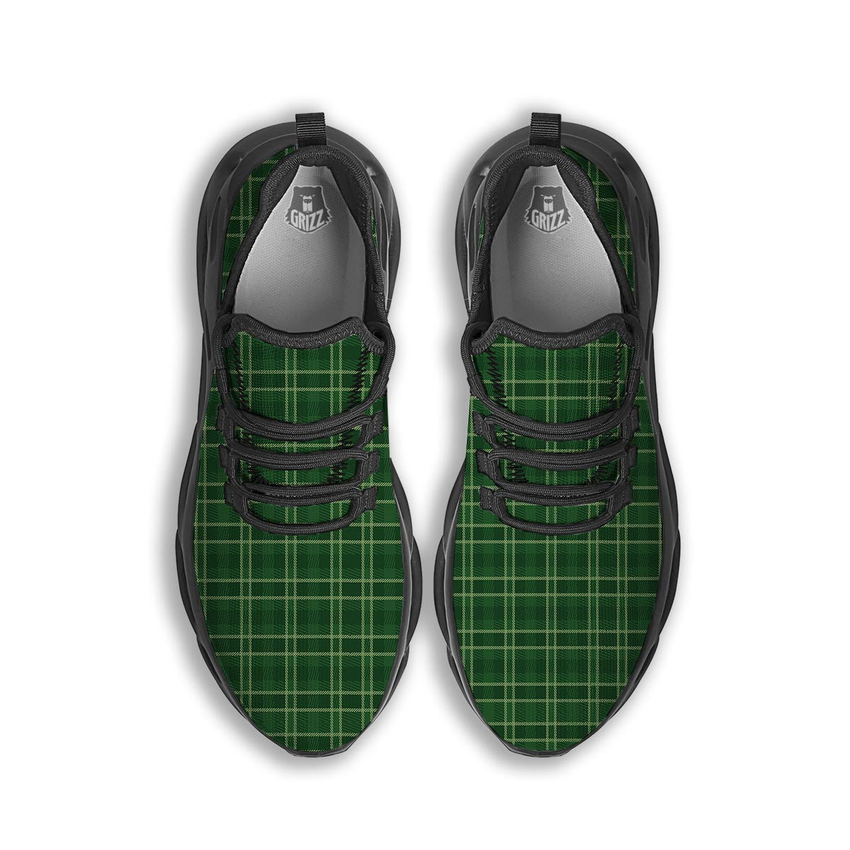 Tartan Saint Patrick's Day Print Pattern Black Running Shoes-grizzshop