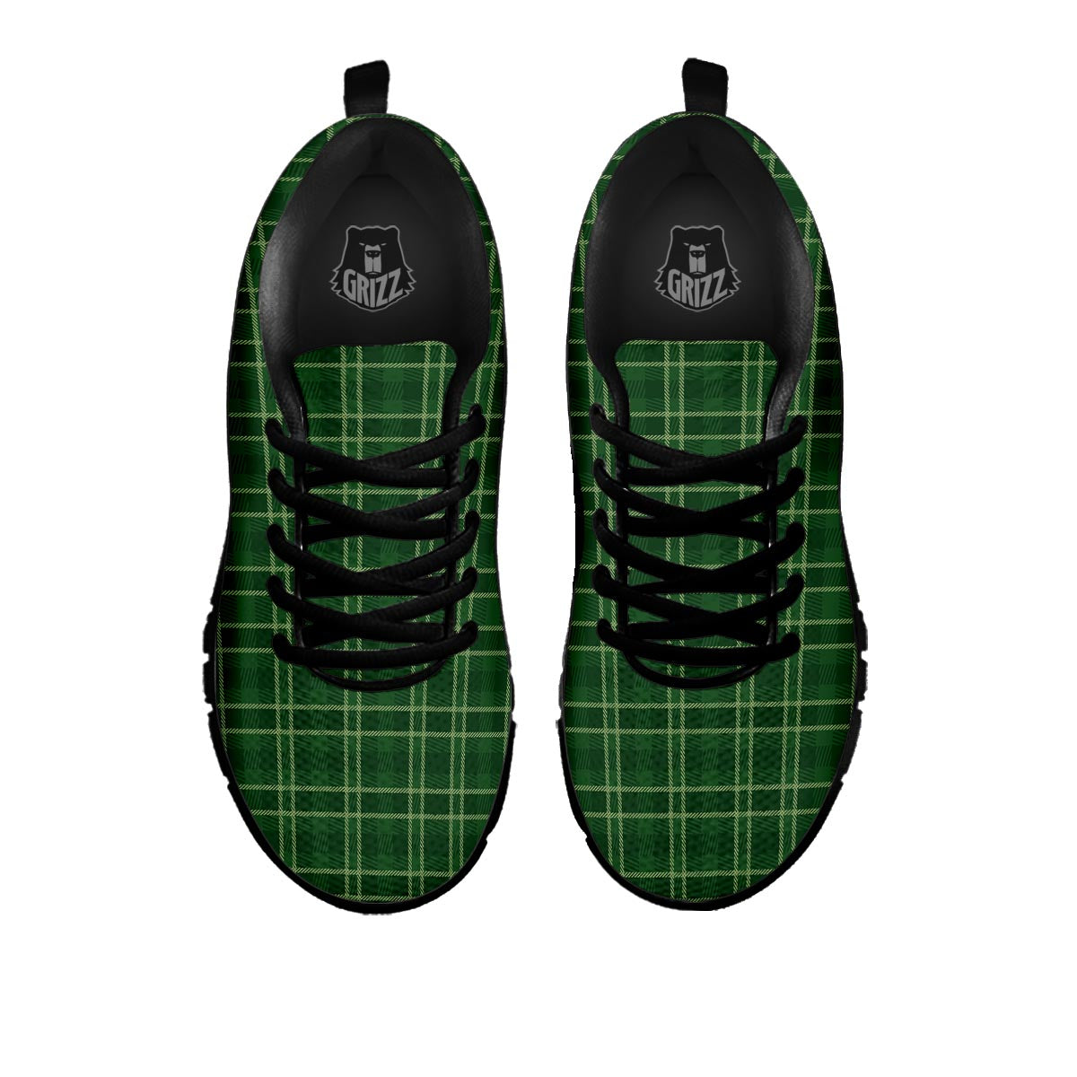 Tartan Saint Patrick's Day Print Pattern Black Sneaker-grizzshop