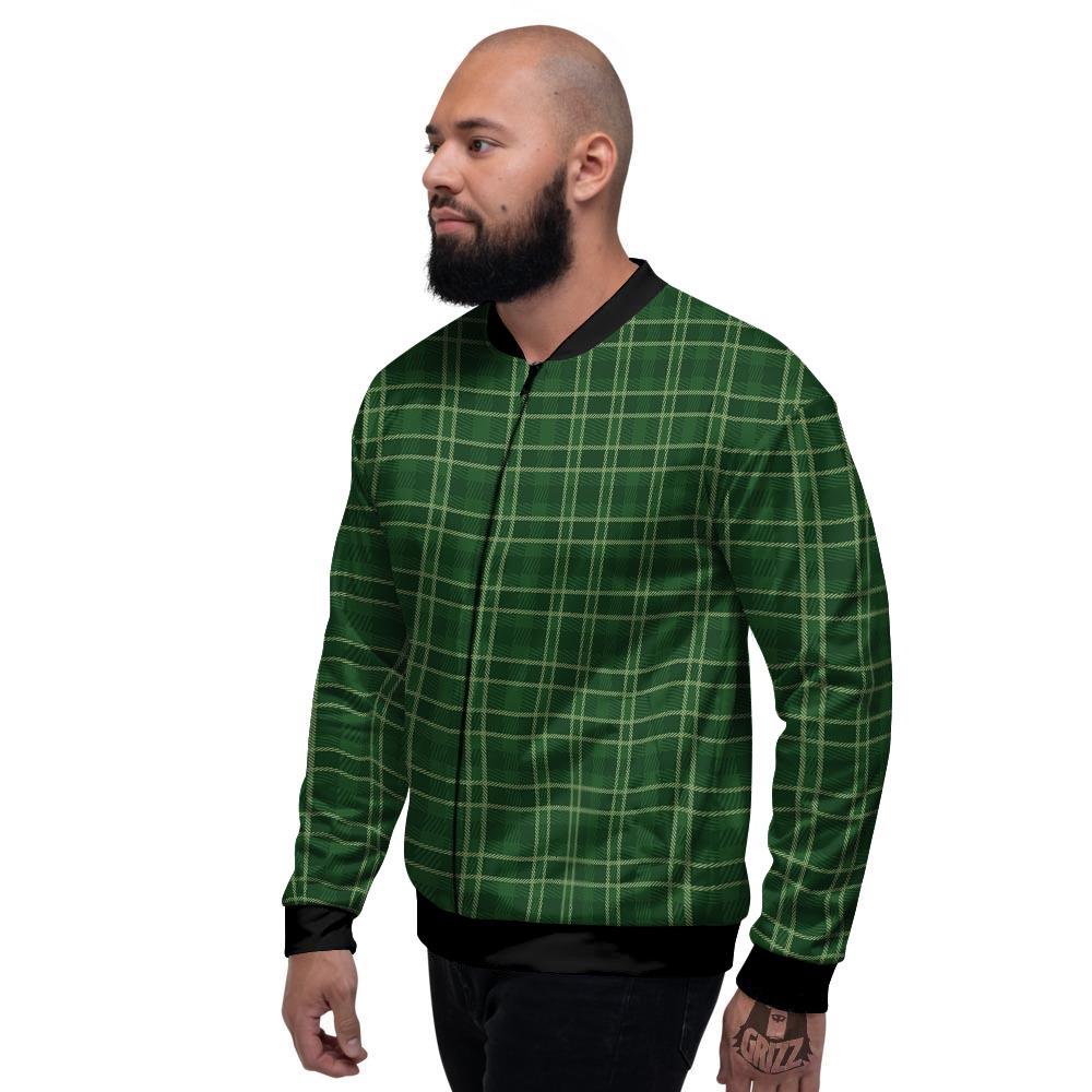 Tartan Saint Patrick's Day Print Pattern Men's Bomber Jacket-grizzshop