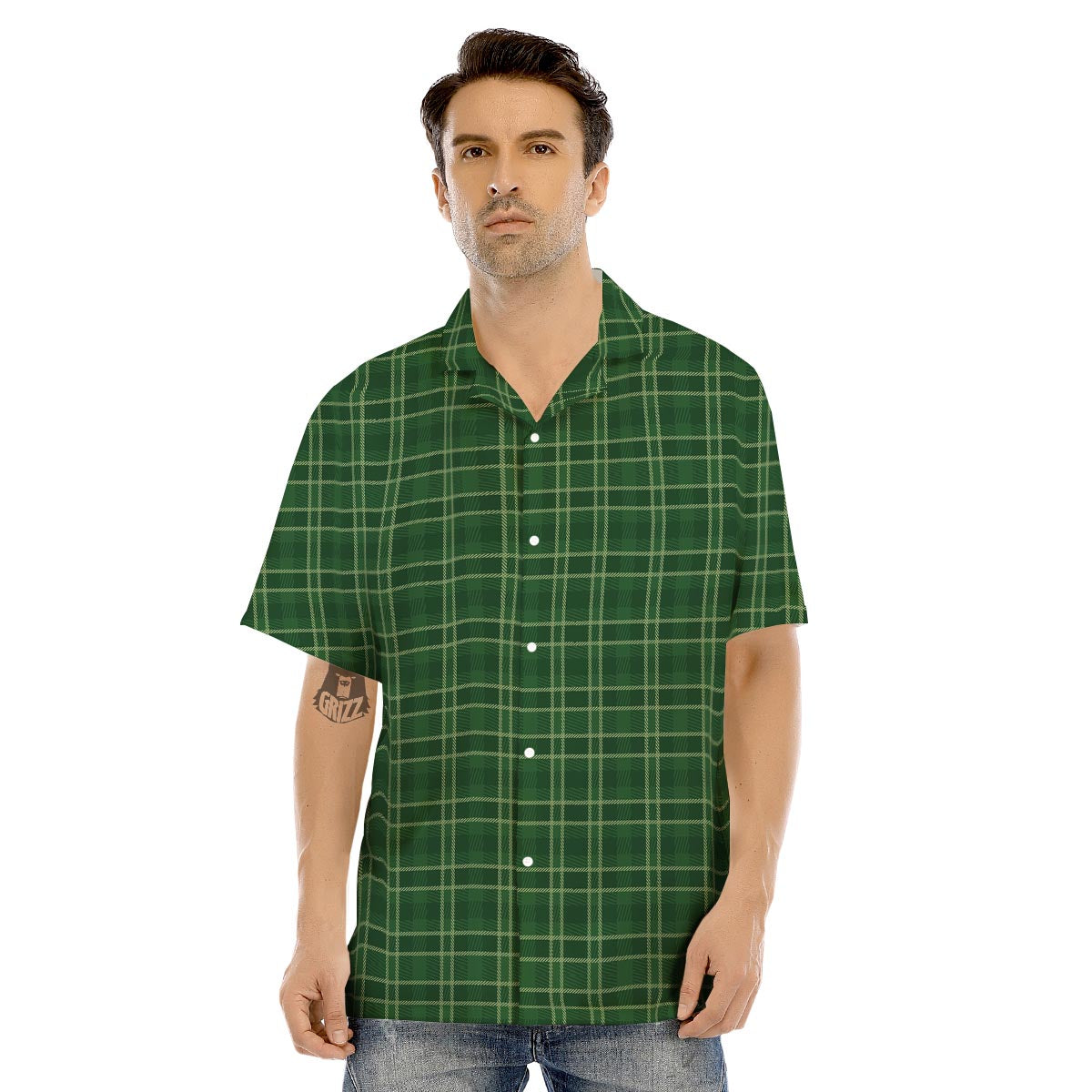 Tartan Saint Patrick's Day Print Pattern Men's Hawaiian Shirt-grizzshop