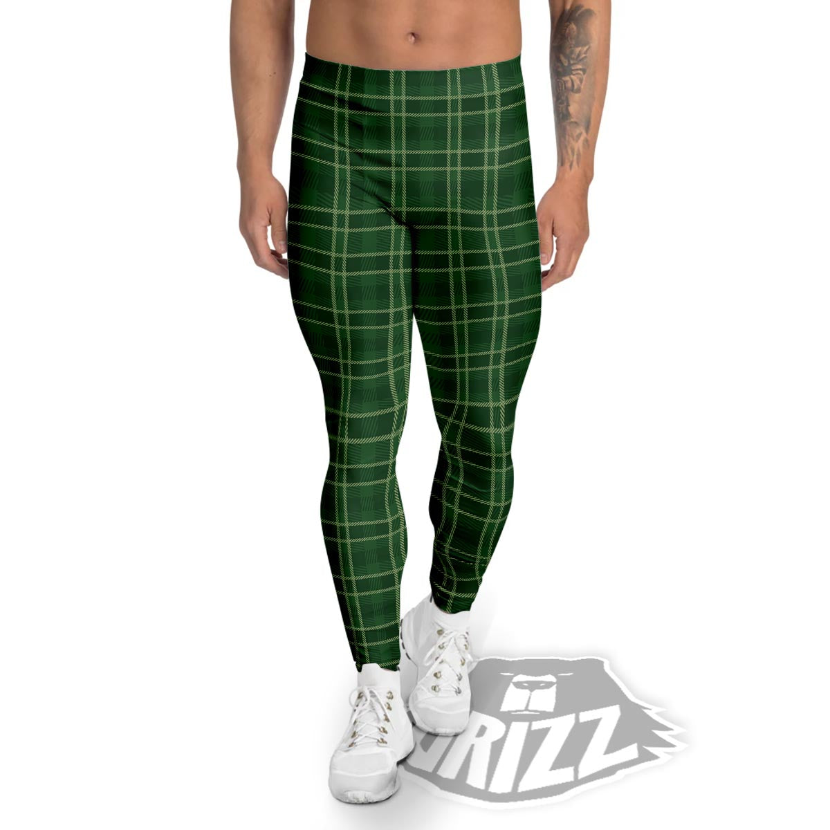 Tartan Saint Patrick's Day Print Pattern Men's Leggings-grizzshop