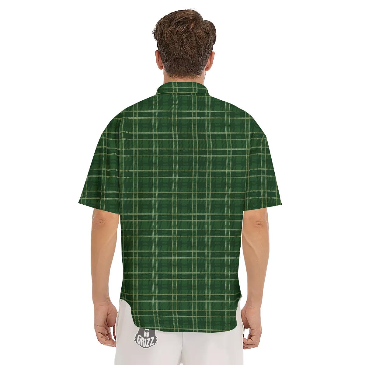 Tartan Saint Patrick's Day Print Pattern Men's Short Sleeve Shirts-grizzshop