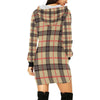 Tartan Scottish Beige Plaids Print Women Hoodie Dress-grizzshop