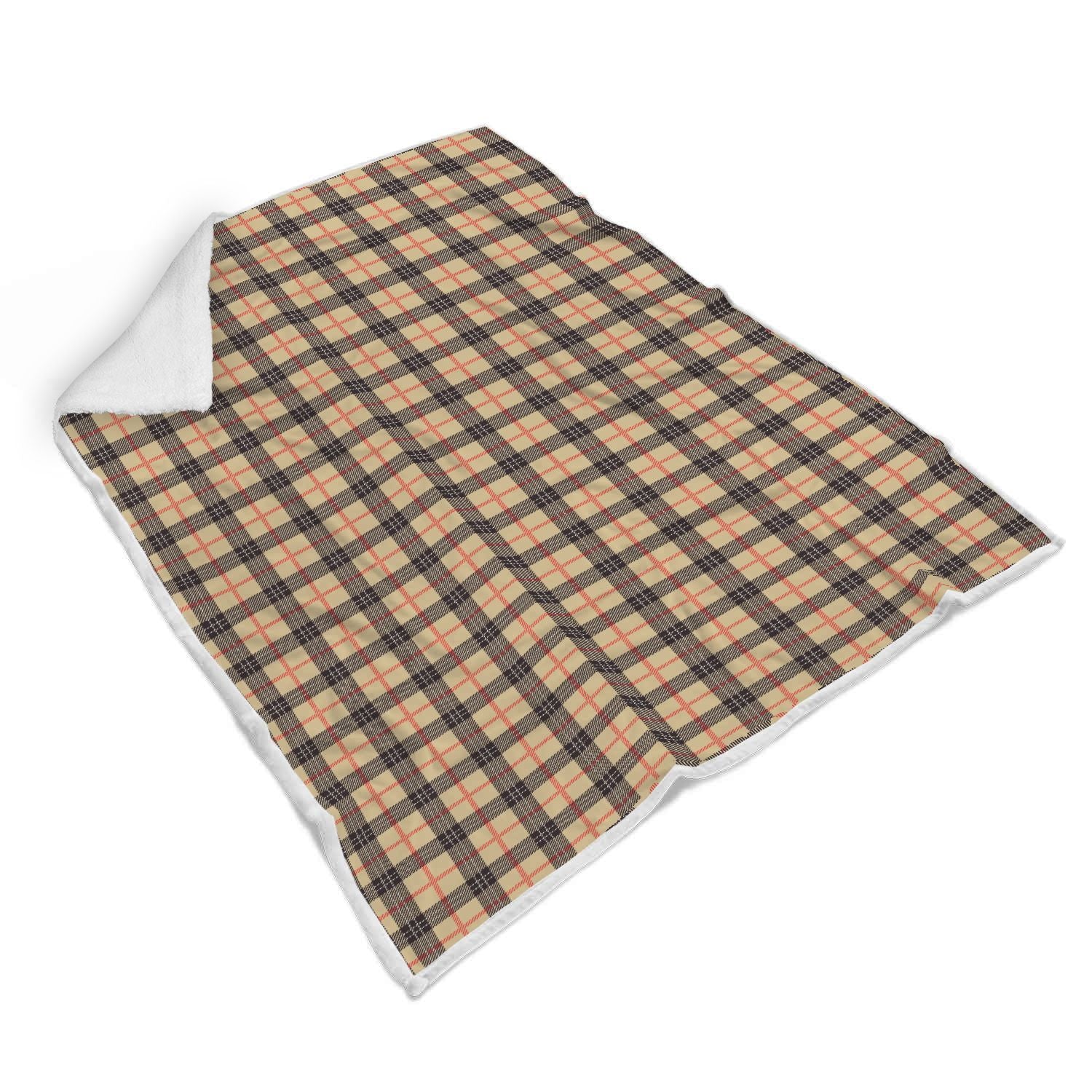 Tartan Scottish Beige Plaids Throw Blanket-grizzshop