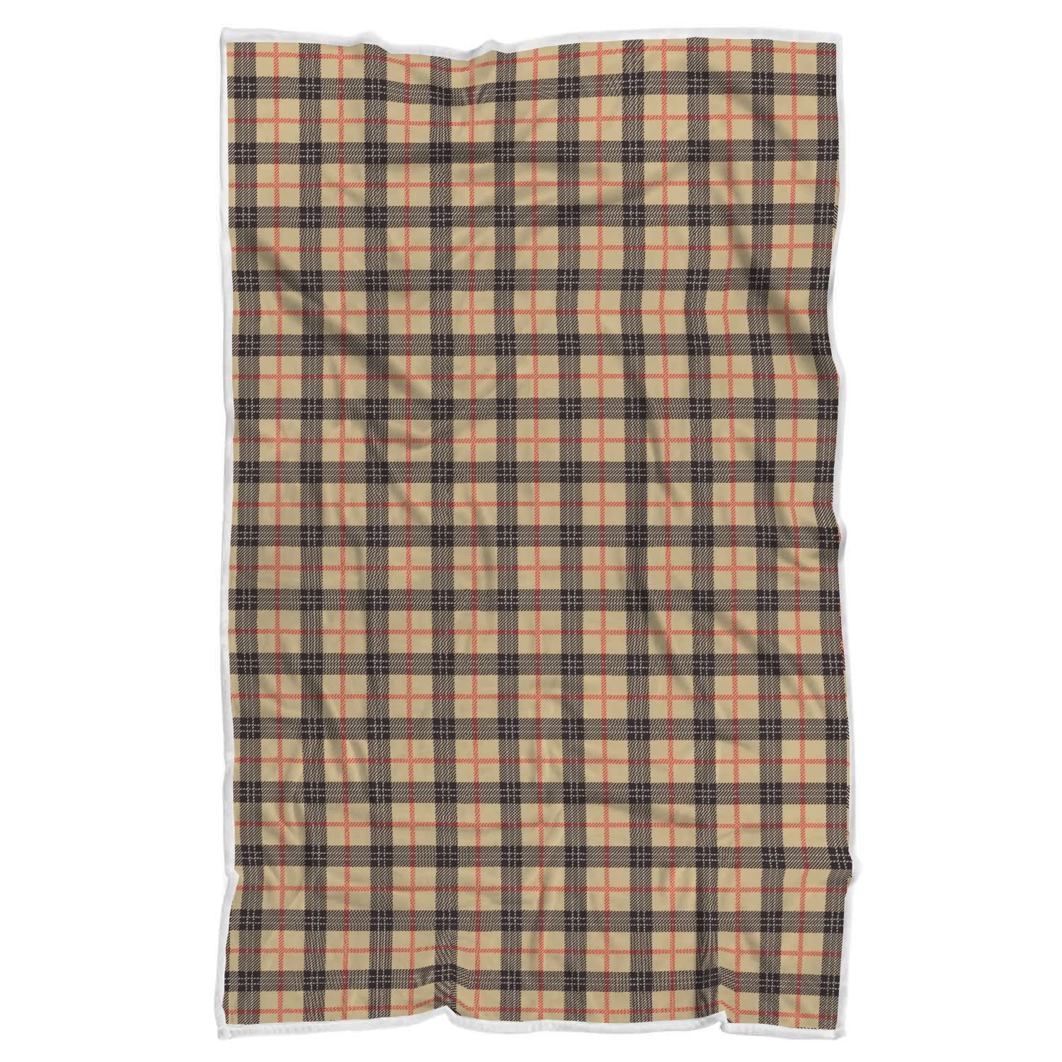 Tartan Scottish Beige Plaids Throw Blanket-grizzshop