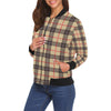 Tartan Scottish Beige Plaids Women Casual Bomber Jacket-grizzshop