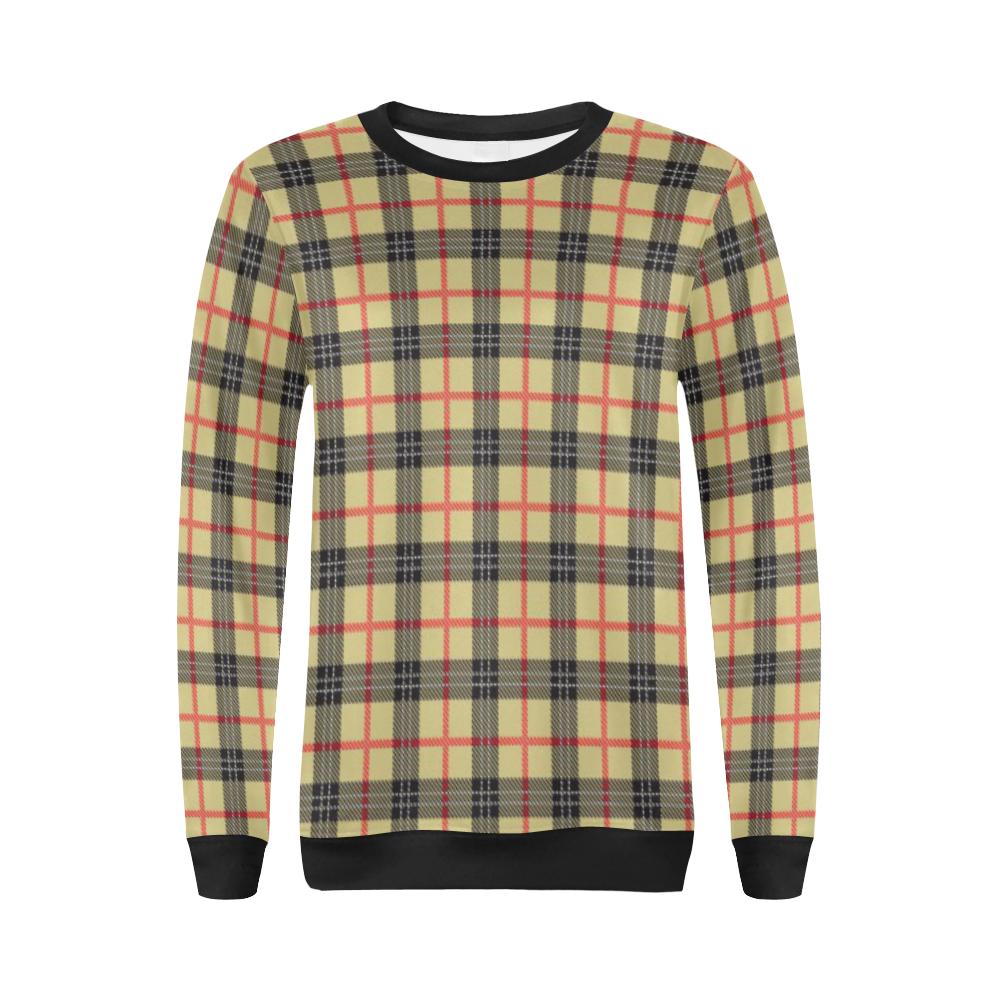 Tartan Scottish Beige Plaids Women Crewneck Sweatshirt-grizzshop