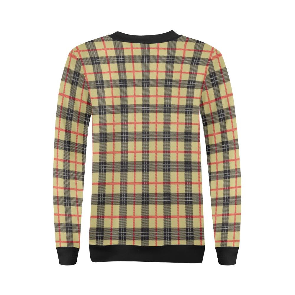 Tartan Scottish Beige Plaids Women Crewneck Sweatshirt-grizzshop