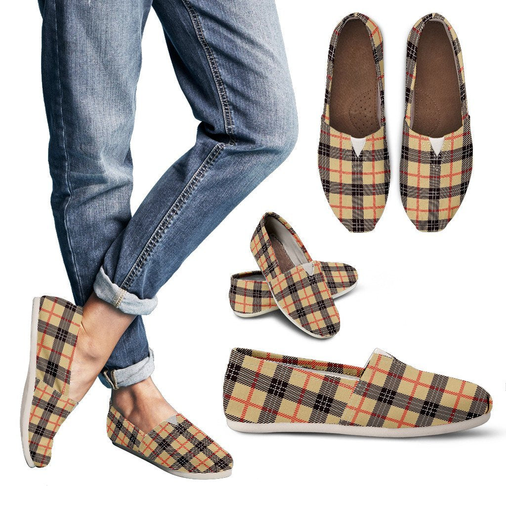 Tartan Scottish Beige Plaids Women's Casual Shoes-grizzshop