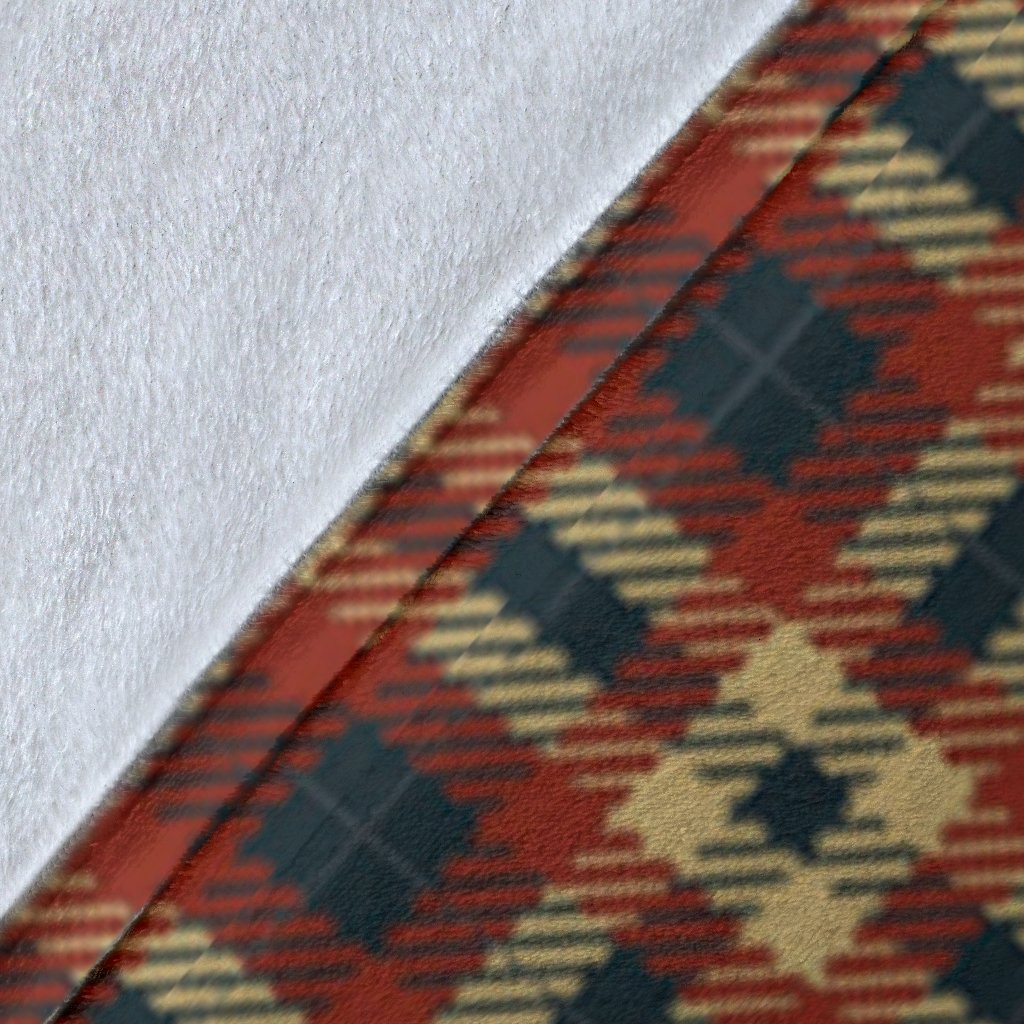 Tartan Scottish Blue Gold Red Plaid Blanket-grizzshop