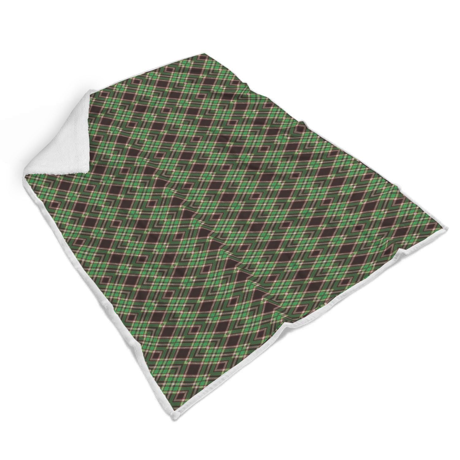 Tartan Scottish Brown Green Plaid Throw Blanket-grizzshop