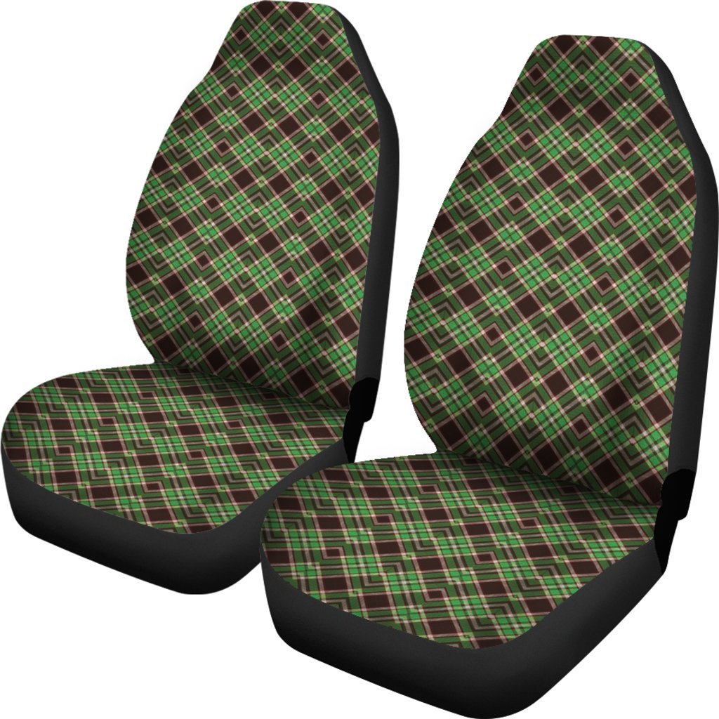 Tartan Scottish Brown Green Plaid Universal Fit Car Seat Cover-grizzshop