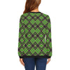 Tartan Scottish Brown Green Plaid Women Crewneck Sweatshirt-grizzshop