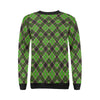 Tartan Scottish Brown Green Plaid Women Crewneck Sweatshirt-grizzshop