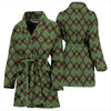Tartan Scottish Brown Green Plaid Women Long Robe-grizzshop