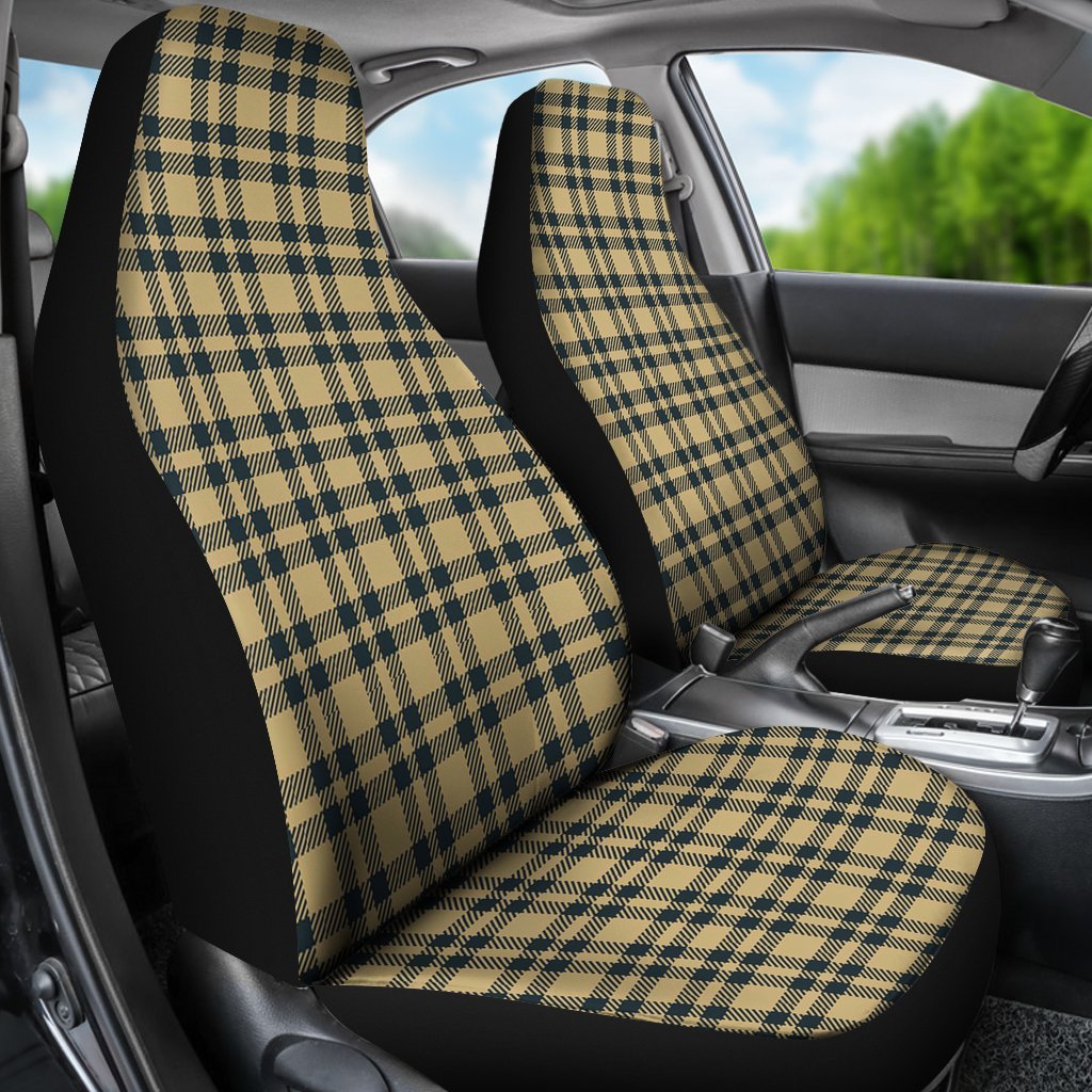 Tartan Scottish Gold Plaid Universal Fit Car Seat Cover-grizzshop